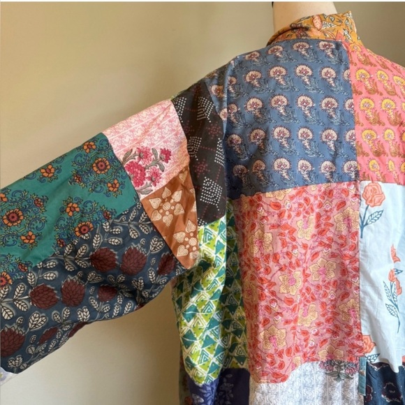 Boho Patchwork Kimono Duster Robe Jacket - Picture 4 of 6